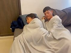 I ask my milf stepmother to share a bed as an excuse to fuck her hard and cum on her