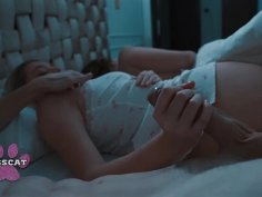 Step dad secretly fucks and cums inside 18 year old step daughter jessie ames in shared bed petite teen creampie