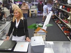 Blonde MILF tries to enjoy Pawnshop owners cock for cash